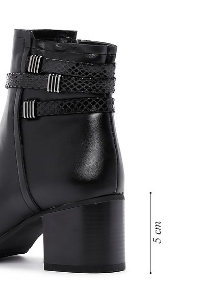 Derimod Black Women's Boots - Zippered and Thick Heeled, Model 24wfe 250918