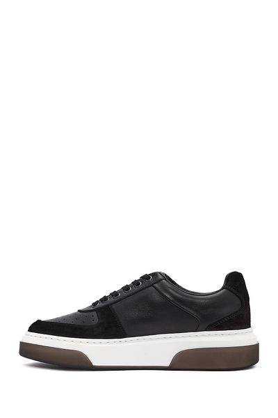 Derimod Men's Black Lace-Up Thick Sole Leather Sneaker 24Wfd 611118
