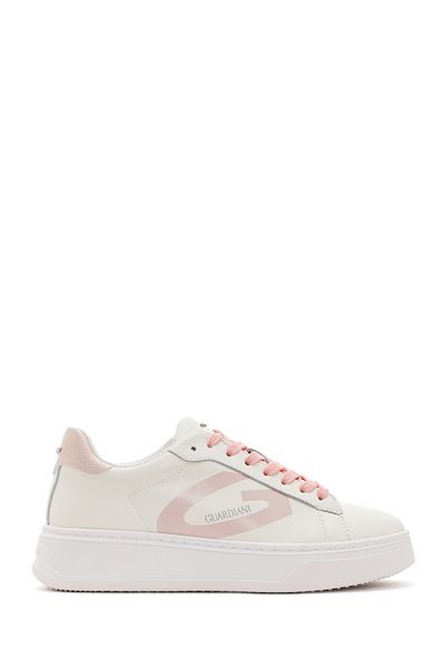 ALBERTO GUARDIANI Beige Women's Sneakers - New Era Lace-up, Leather G03g 100028