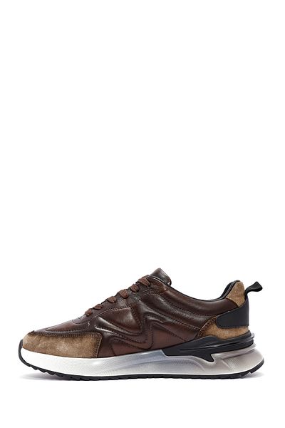 Derimod Men's Brown Lace-Up Leather Sneakers 24Wfd 611814