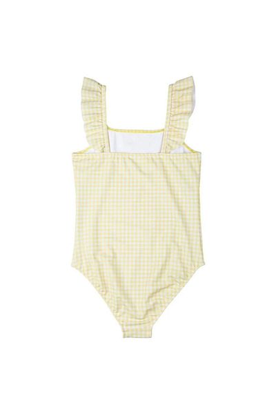 Swimfoam Yellow Plaid Ruffle Swimsuit for Girl