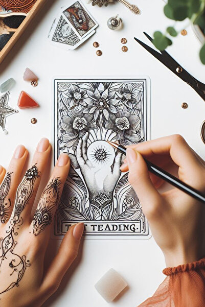 İkilem Yayınevi Benim Tarotum / Boş Tarot Kehanet Fal Kartı Destesi / 80 Adet 7 x 12 cm Arka Yüz Desenli Kart
