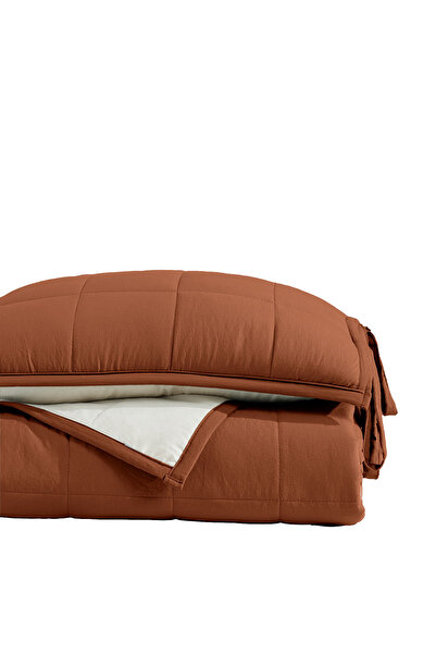 Elart Madelyn Tek Kişilik Yatak Örtüsü 2 Parça Tarçın