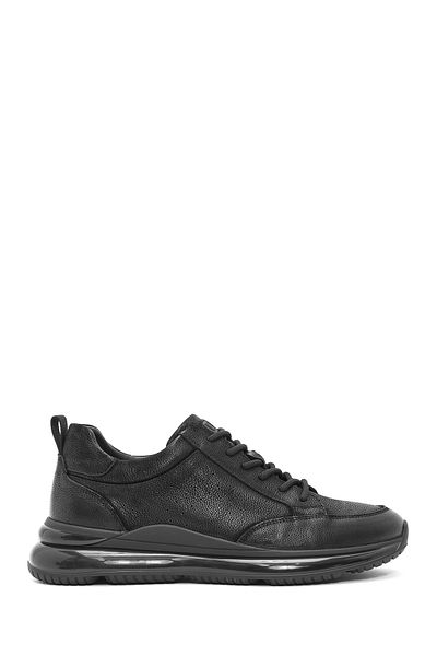 Derimod Men's Black Lace-Up Nubuck Leather Sneakers 24Wfd6923V3
