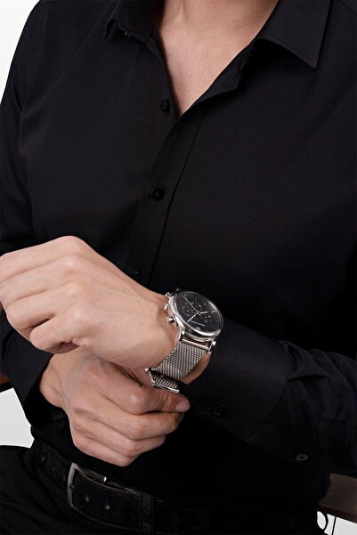 Etikmen Σετ γραβάτας με μαύρο σατέν και διαμαντένιο σχέδιο με κουτί δώρου