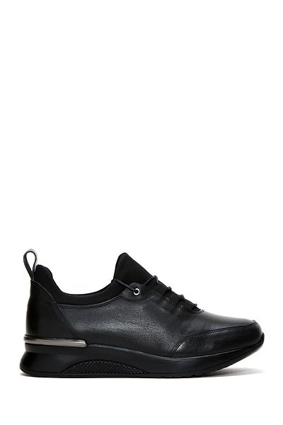 Derimod Women's Black Lace-Up Leather Casual Shoes 24Wfd411318