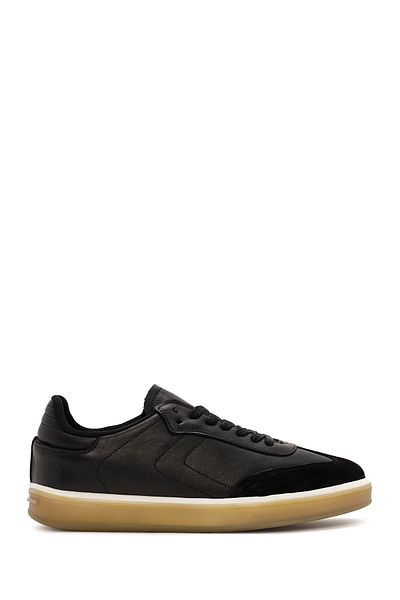 Derimod Black Leather Men's Sneakers - Lace-up, Model 24SFD 684118