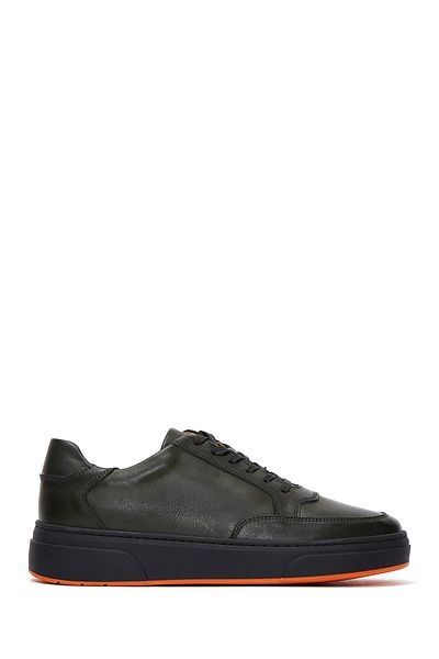 Derimod KHaki Men's Leather Sneakers - Lace-up, 24WFD 610618