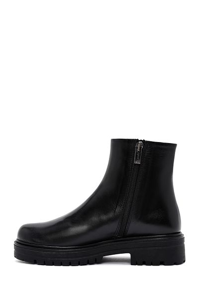 Derimod Gritti Women's Black Zippered Leather Boots 24Wfd 110618