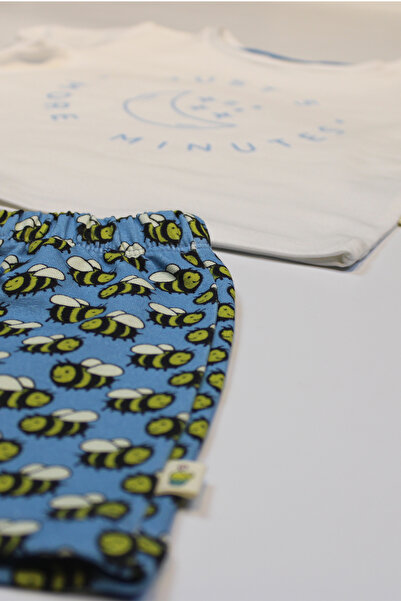 Milk & Muffin Arı Desenli Organik Kız Çocuk Pijama Şort Takım
