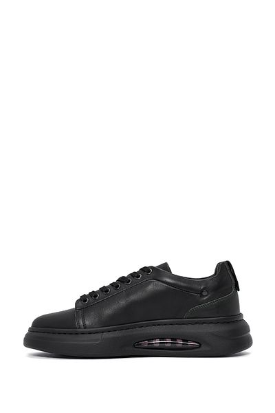 Derimod Men's Black Lace-Up Thick Sole Leather Sneaker 24Wfd 611318