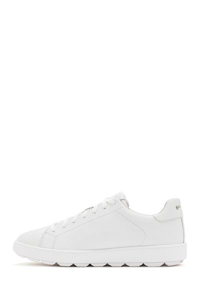 Geox White Leather Sneaker - Spherica Ecub, Lace-up U45gpc00085c1000