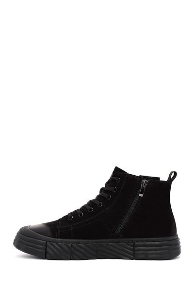Derimod Men's Black Zippered Nubuck Sports Boots 24Wfd6920V3