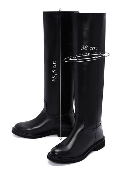 Derimod Women's Black Leather Casual Leather Boots 24Wfd 550618