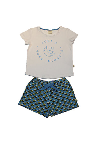 Milk & Muffin Arı Desenli Organik Kız Çocuk Pijama Şort Takım