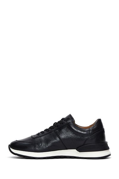 Derimod Black Leather Men's Sneakers - Lace-up, Casual, 24wfd 610218