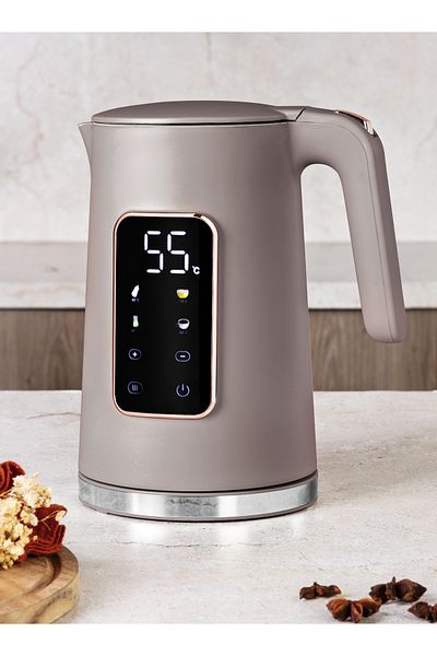 Berlinger Haus Electric Kettle With Digital Temperature Control 1.7 L Taupe Collection Fierbător
