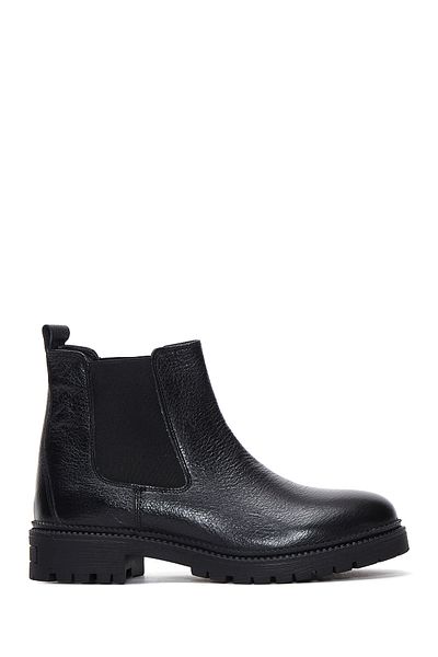 Derimod Women's Black Leather Chelsea Boots 24Wfd4119Ft