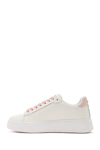 ALBERTO GUARDIANI Beige Women's Sneakers - New Era Lace-up, Leather G03g 100028