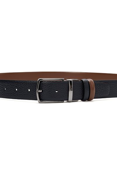 Derimod Men's Navy Blue Printed Leather Belt 000A2D 1304714