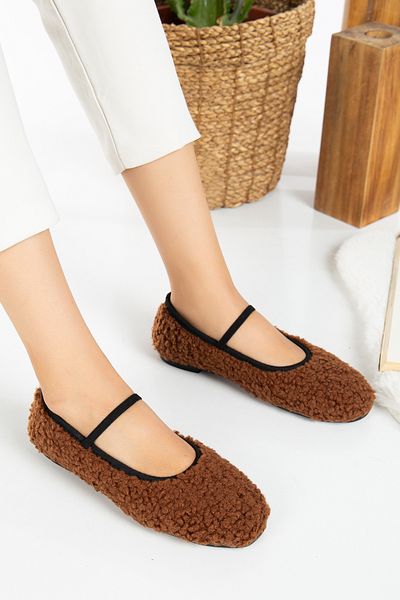 Slipcat Mary Jane Tedy Ballerinas - Γυναικεία βελούδινη ελαστική επίπεδη σόλα