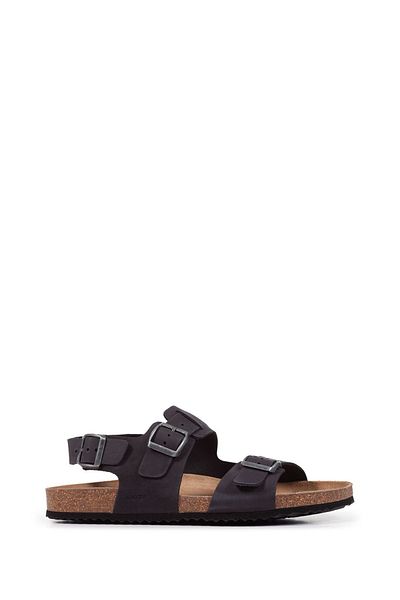 Geox Men's Black Ghita Nubuck Genuine Leather Sandals U159Va00032C9999