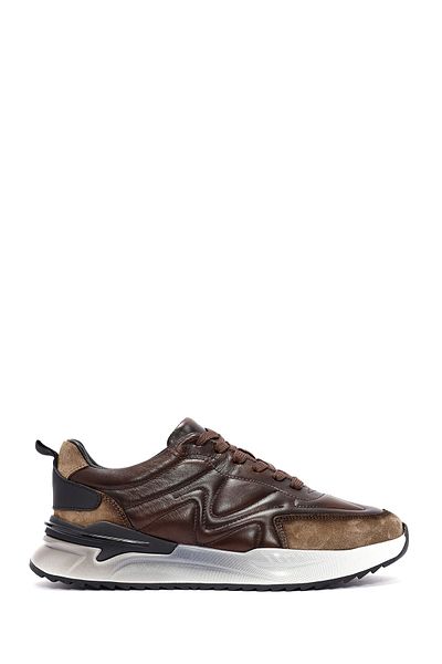 Derimod Men's Brown Lace-Up Leather Sneakers 24Wfd 611814