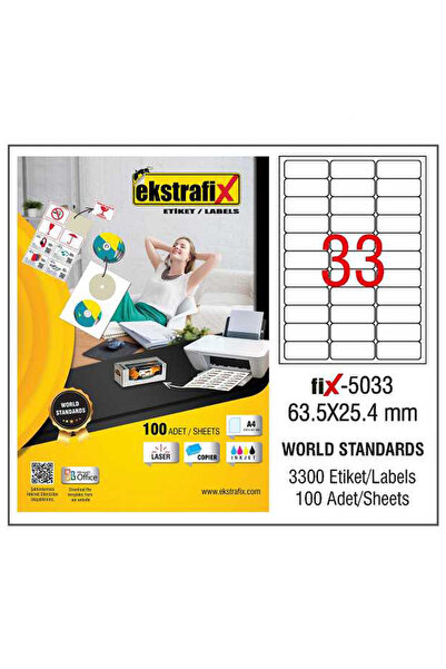 ekstrafix Laserska etiketa 100 Yp - 63.5x25.4 Fix-5033 model inkjet kopirni l...