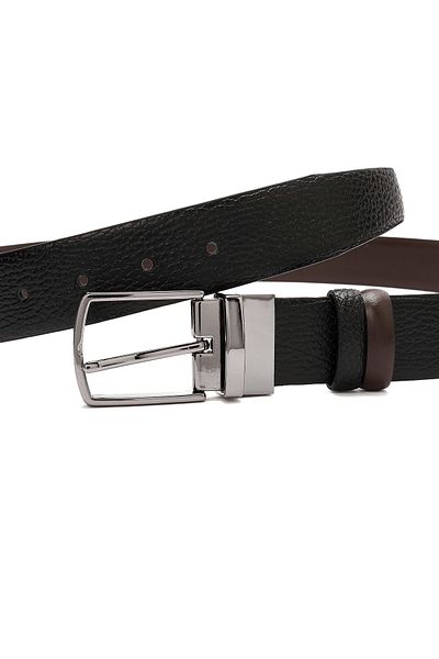 Derimod Men's Black Printed Leather Belt 000A2D 1304714