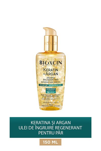 Bioxcin Ulei de îngrijire reparator cu cheratina și argan 150 ml - păr deteriorat și sensibil