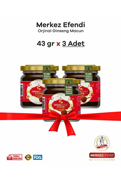 Merkez Efendi Keçi Boynuzu Özlü Macun Ginsengli 3 Adet 43 gr
