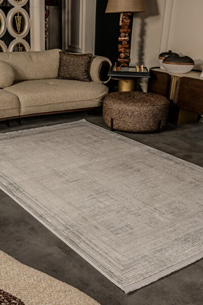 KREASYON HALI Cunda CN002 Bej Uzun Ömürlü Yumuşak Dokulu Salon Mutfak Koridor...