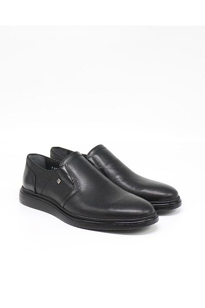 Fosco 9140 Black Genuine Leather Poly Sole Men's Shoes