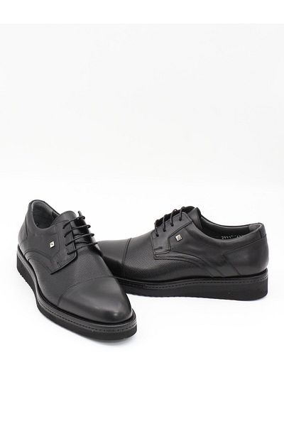 Fosco 2991 Black Genuine Leather Eva Sole Men's Shoes