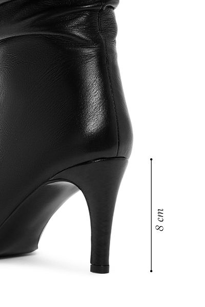 Derimod Women's Black Heeled Leather Boots 24Wfd 163318