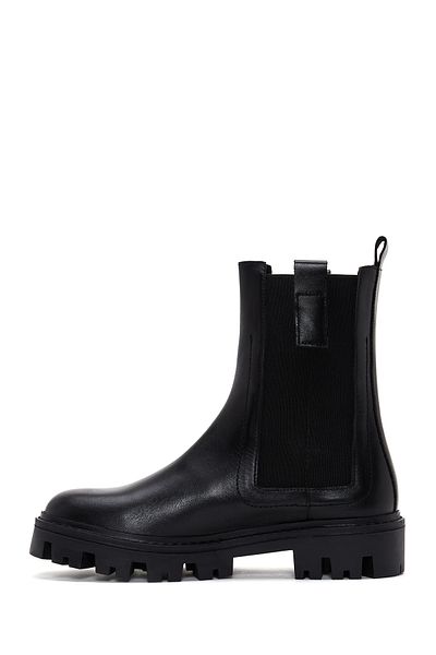 Derimod Women's Black Leather Chelsea Boots 24Wfd 160418