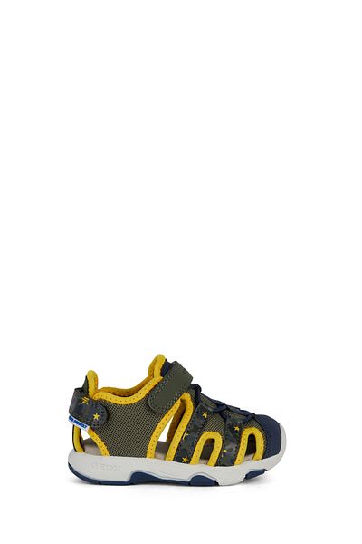 Geox Chlapeček zelené kožené sandály Multy Strap B450Fb014Cec0629