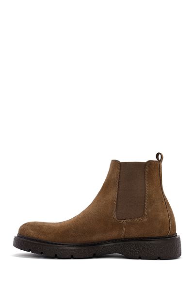 Derimod Men's Mink Nubuck Leather Casual Chelsea Boots 24Wfd 632710