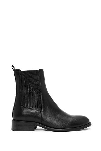 Derimod Women's Black Leather Chelsea Boots 24Wfd 281418