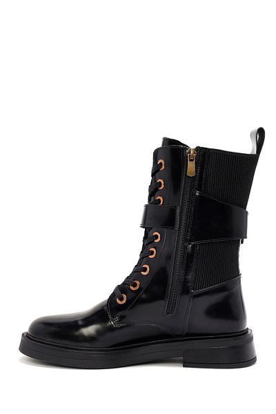 Derimod Black Leather Women's Boots - Zippered, 24Wfd 202022