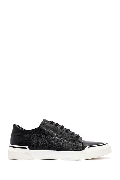 Derimod Men's Black Lace-Up Leather Sneakers 24Wfd6207Ft