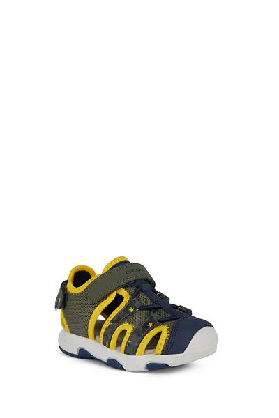 Geox Chlapeček zelené kožené sandály Multy Strap B450Fb014Cec0629