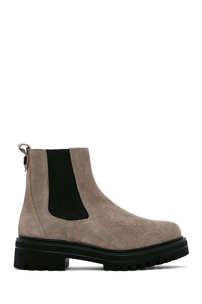 Derimod Women's Mink Suede Leather Chelsea Boots 24Wfd 235610