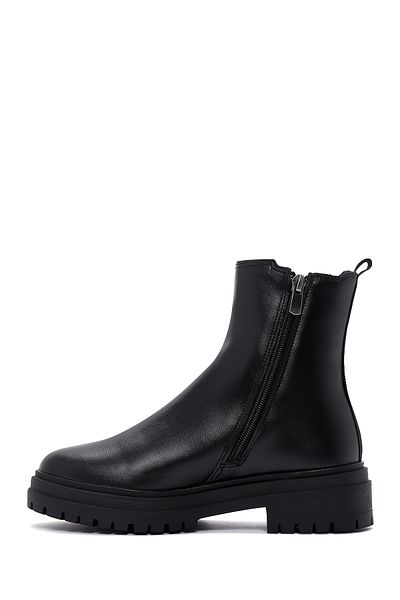 Derimod Women's Black Zipper Detailed Chelsea Boots 24Wfe 400818