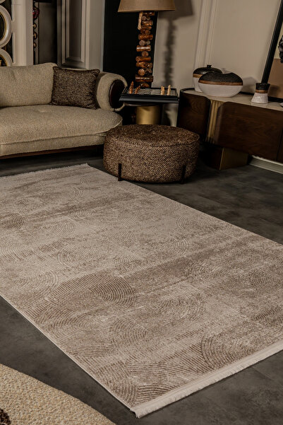 KREASYON HALI Cunda CN011 Vizon Uzun Ömürlü Yumuşak Dokulu Salon Mutfak Koridor Oturma Odası Yolluk Halı