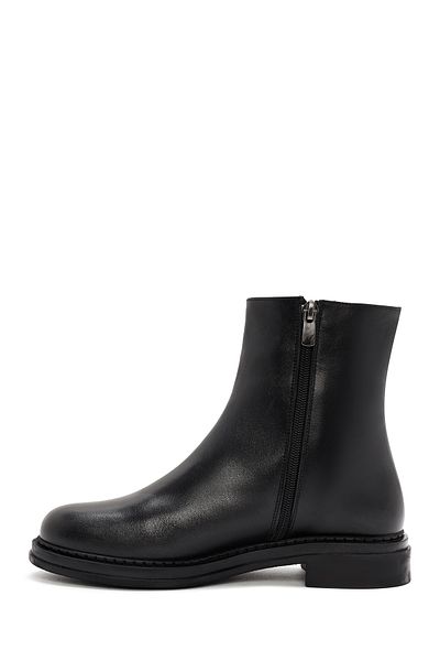 Derimod Women's Black Zippered Leather Comfort Boots 24Wfd 414018