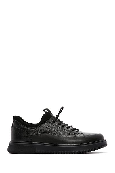 Derimod Black Leather Men's Sneakers - Lace-up, Model 24WFD6761FT