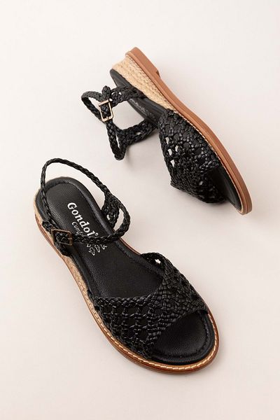 Gondol Women's Genuine Leather Hand Knitted Special Straw Wrapped Sandals Ell.7245