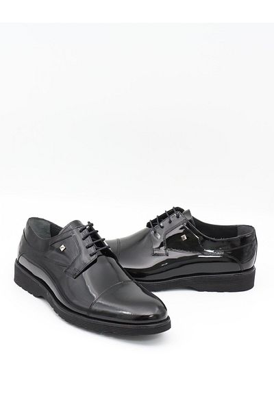 Fosco 2864 Black Patent Leather Genuine Leather Eva Sole Men's Shoes