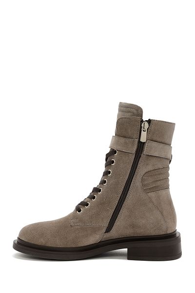 Derimod Women's Mink Zippered Suede Leather Boots 24Wfd 201310